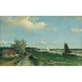 thumbnail image 3 of Johan Hendrik Weissenbruch 24x16 Black Modern Framed Museum Art Print Titled - The Trekvliet Shipping Canal Near Rijswijk, Known as the ‘View Near the Geest Bridge’ (1868), 3 of 5