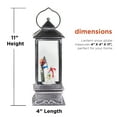 thumbnail image 4 of Alpine Corporation Lantern Snowman Snow Globe with LED Light, Brushed Black, 4 of 12