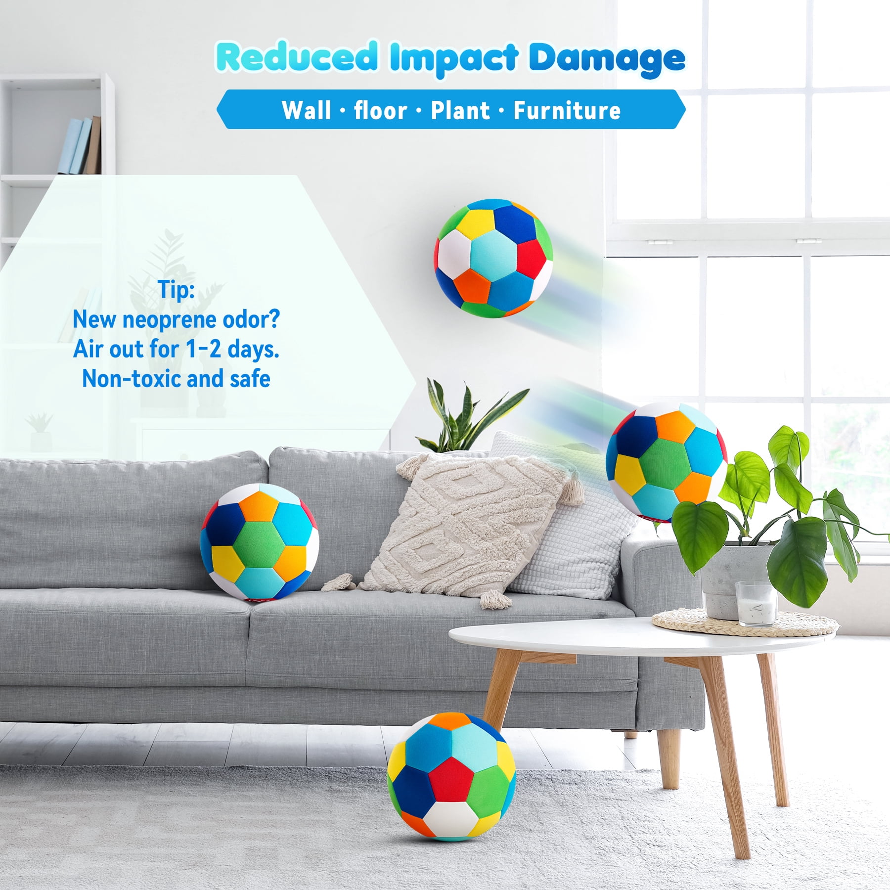 PLAYZAP Size 4 Soft Indoor Soccer Ball – Quiet, Safe for Toddlers & Kids Ages 3-12