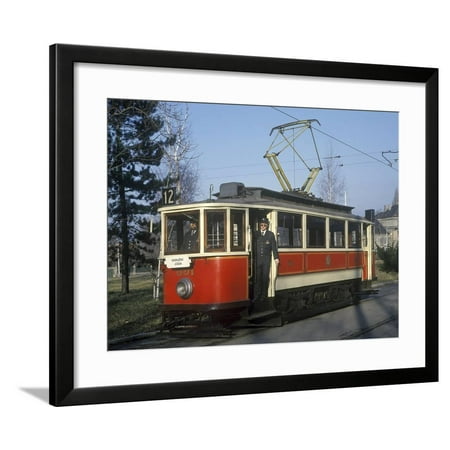 Historic Tram No. 351 in Prague, Czech Republic Framed Print Wall