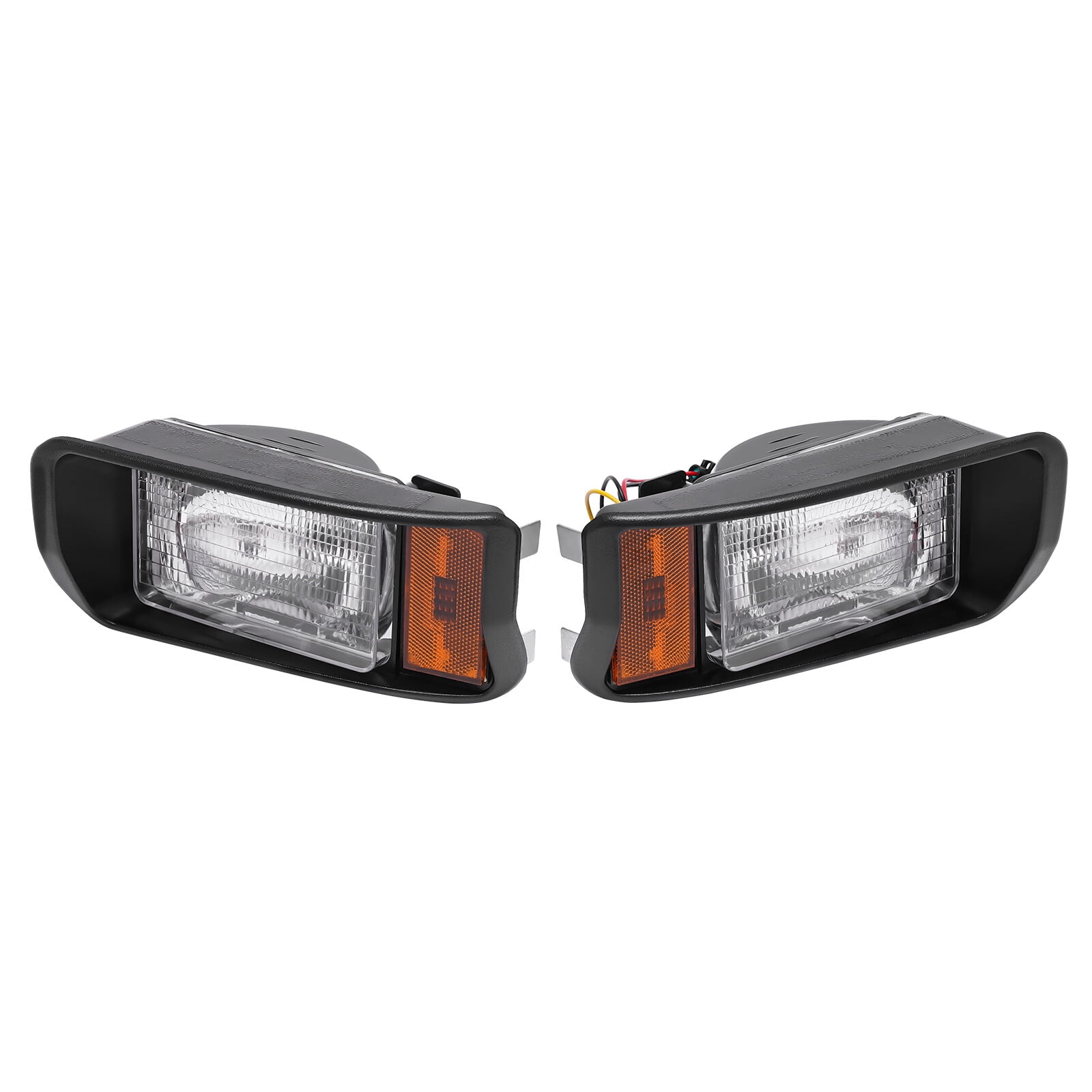 Headlights For Club Car DS Factory Size Halogen Headlamp Driver & Passenger Side Black 10.23*4.94