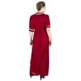 thumbnail image 2 of Sakkas Isabis Womens Casual Long Lace Modest Dress with Short Sleeves Stretchy - Red - X-Large, 2 of 5