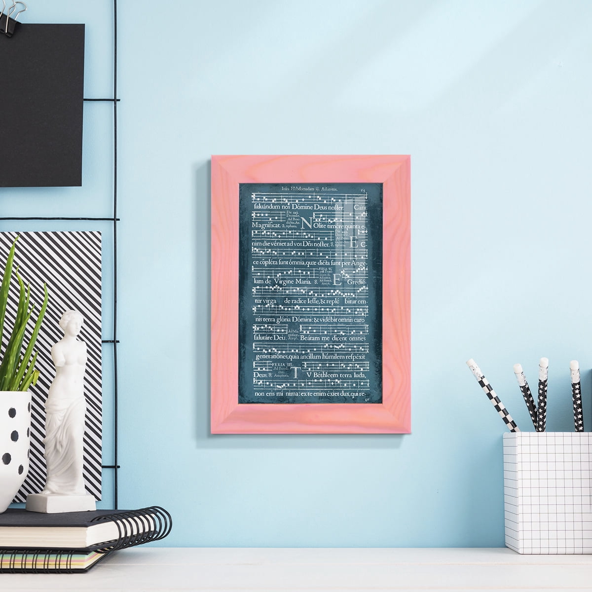 Graphic Songbook II - Framed Print w/glass - Sunset Pink