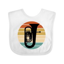 Inktastic Tuba Music Retro Sunset Silhouette Boys or Girls Baby Bib