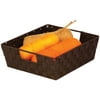 Honey Can Do Woven Basket with Handles and Iron Frame, Espresso Black
