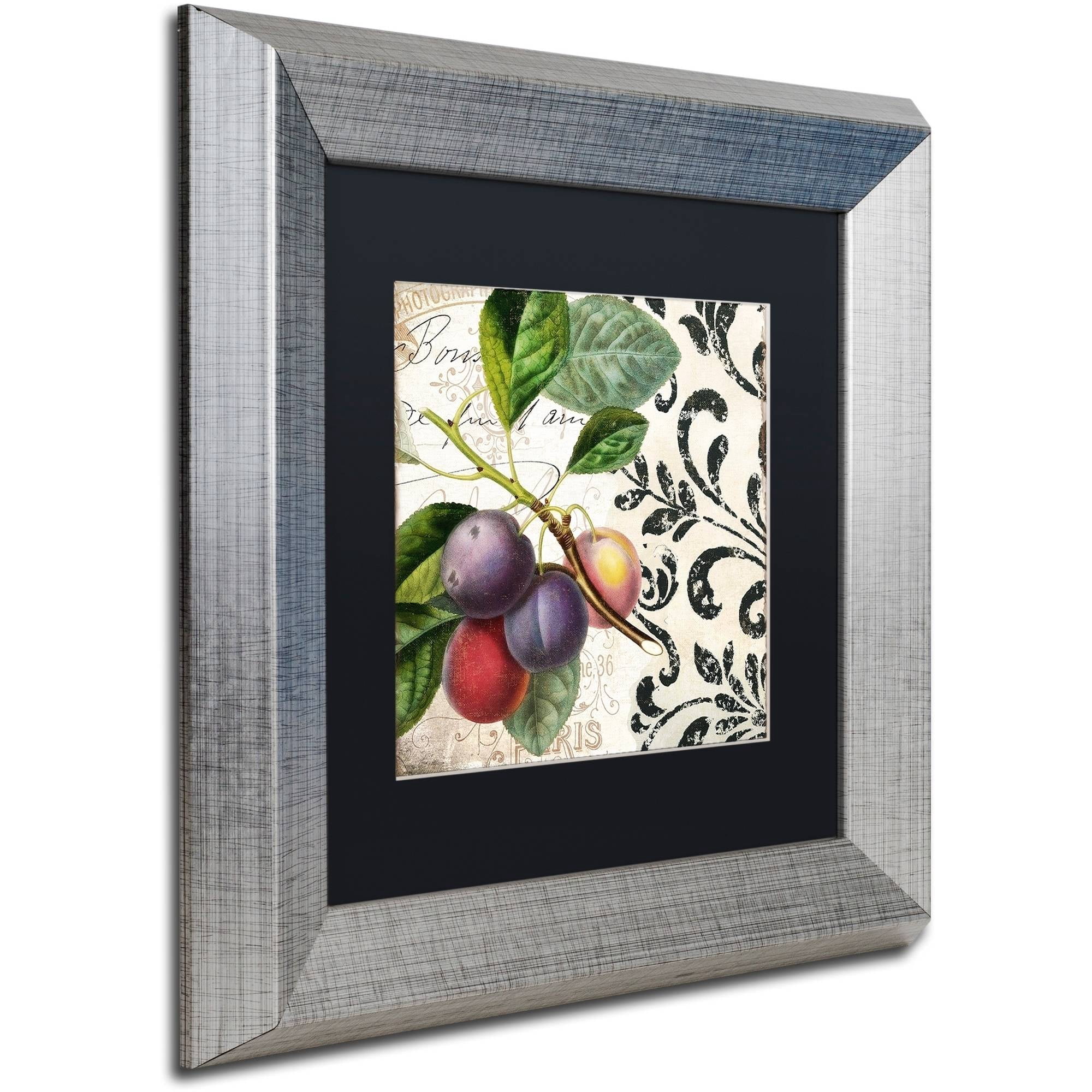 Trademark Fine Art "Les Fruits Jardin III" Canvas Art by Color Bakery Black Matte, Silver Frame