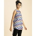 thumbnail image 3 of Moomaya Printed Cotton Sleeveless High-Low V Neck Top - Boho Style Top, 3 of 9