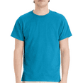 thumbnail image 3 of Hanes Men EcoSmart T-Shirt, Short Sleeve Crew Neck Cotton-Poly Blend Classic Tee, Teal, 2XL, 3 of 6