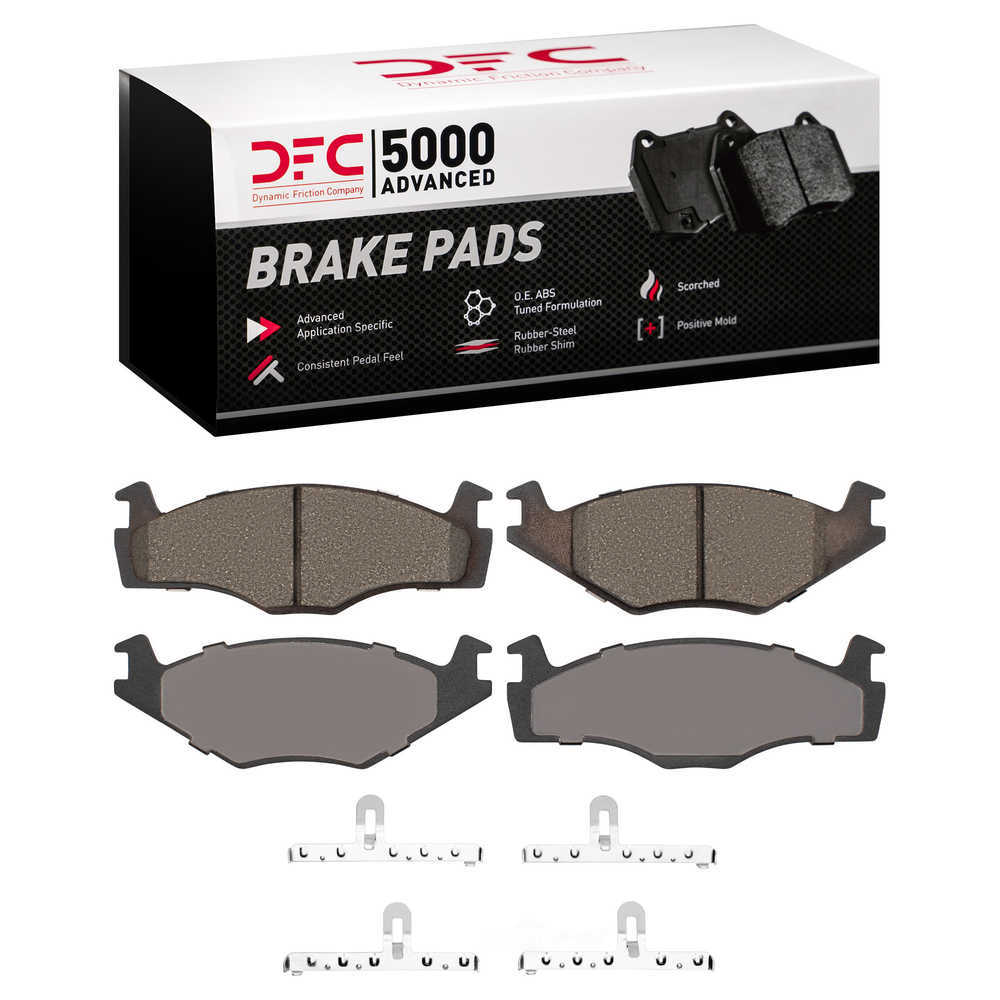 Dynamic Friction Company 1551-0569-01 DFC 5000 Advanced Brake Pads - Low Metallic and Hardware Kit