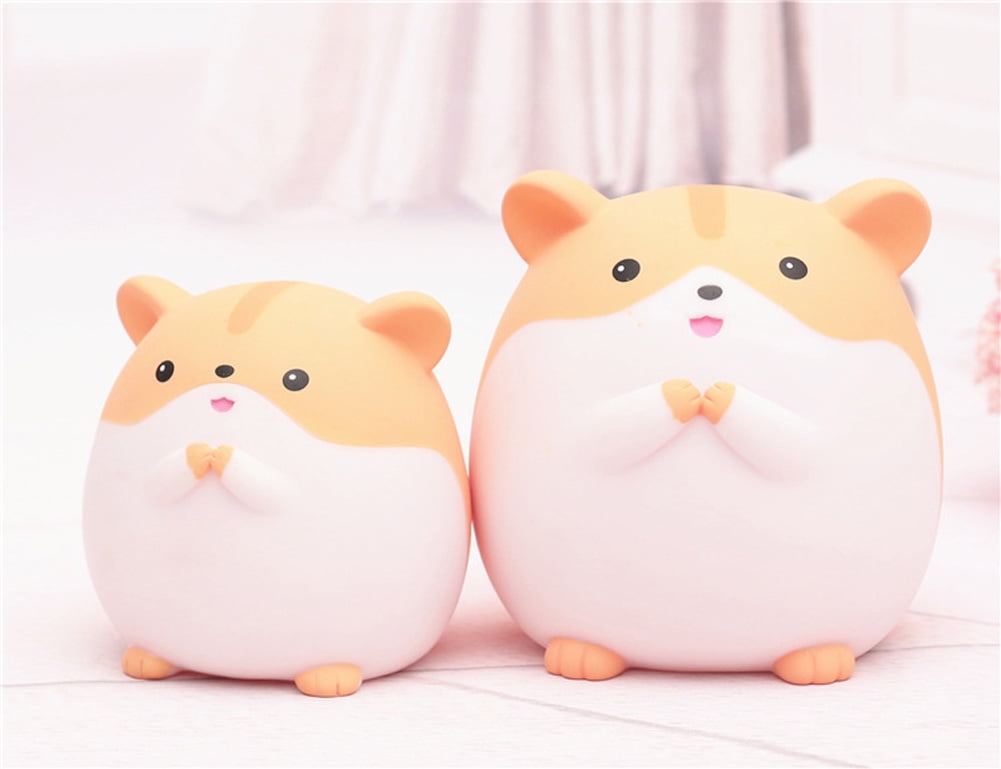 NA Stationery Cartoon Piggy Bank Hamster Shape Saving Pot Resin Cute Coins Money Box Desktop Decoration Warm Life L Hamster Piggy Bank