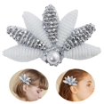 thumbnail image 2 of Women Hair Clip Vintage Flower Rhinestone Bead Hair Side Comb Hair Barrette, 2 of 10