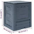 thumbnail image 3 of vidaXL Garden Composter Gray 23.6"x23.6"x28.7" 68.7 gal, 3 of 8
