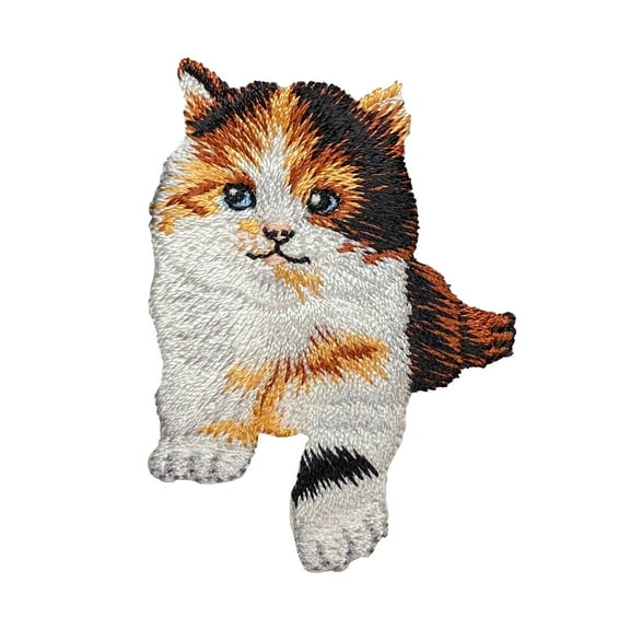 Calico Kitty Cat, Kitten, Pets, Embroidered, Iron-on Patch