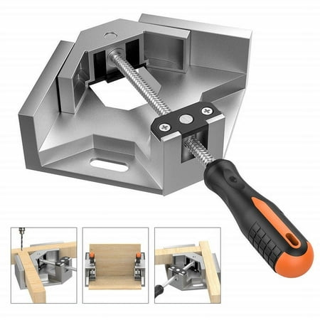

Right Angle Clamp Aluminum Alloy 90° Corner Clamp Right Angle Clamp Pliers Aluminum Vise Welding Clamp with Adjustable Handle - Silver Gray