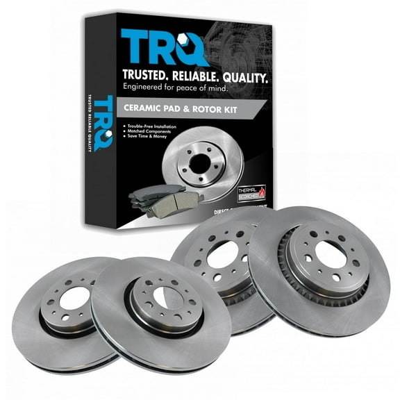 TRQ Front & Rear Brake Rotors Set Fits Select 2003-2014 Volvo XC90
