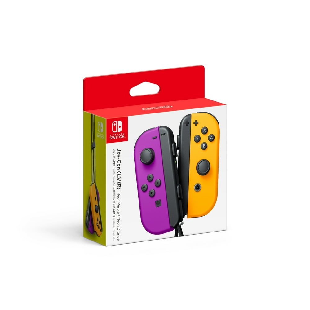 Nintendo Switch Joy-Con Pair, Neon Purple and Neon Orange - Walmart.com