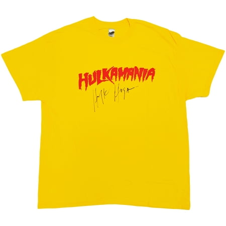 Hulk Hogan Autographed Yellow WWE Hulkamania T-Shirt JSA 228800