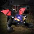 thumbnail image 3 of Gato Negro de Halloween inflable con alas, luz LED, bonita decoración de Halloween para el hogar, patio al aire libre, accesorios brillantes, 7,5 pies, 3 of 4