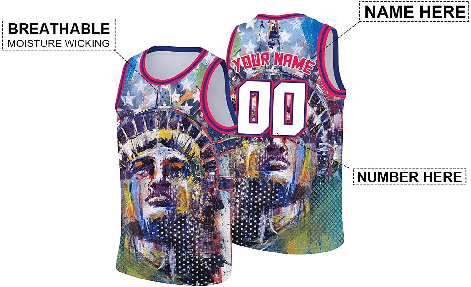 Custom Basketball Jersey American Flag Jersey Independence Day