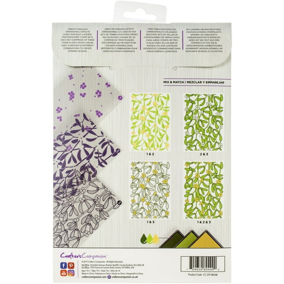 Crafter's Companion Background Layering Stamps-Mistletoe Moments