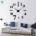thumbnail image 2 of Deago Frameless DIY Wall Clock,Large Modern 3D Mirror Wall Clock Decor Sticker DIY Clock kit for Home Living Room Bedroom Office Decoration (Black), 2 of 8