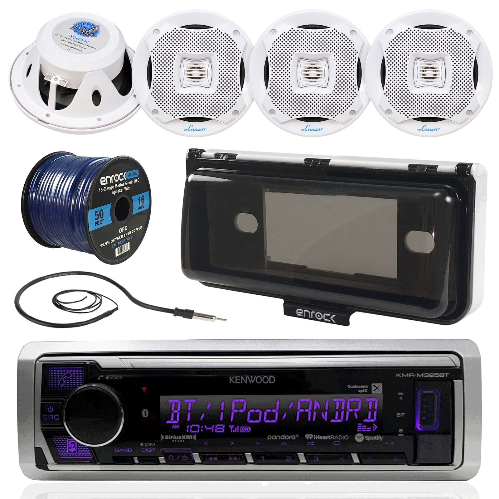 Kenwood KMRM325BT InDash Marine Boat Audio Bluetooth USB Receiver W