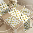 thumbnail image 2 of Ambesonne Yellow and White Table Runner & Placemats, Doodle Lemons, Placemat 4 pcs + Runner 16"x72", Yellow Black White, 2 of 2