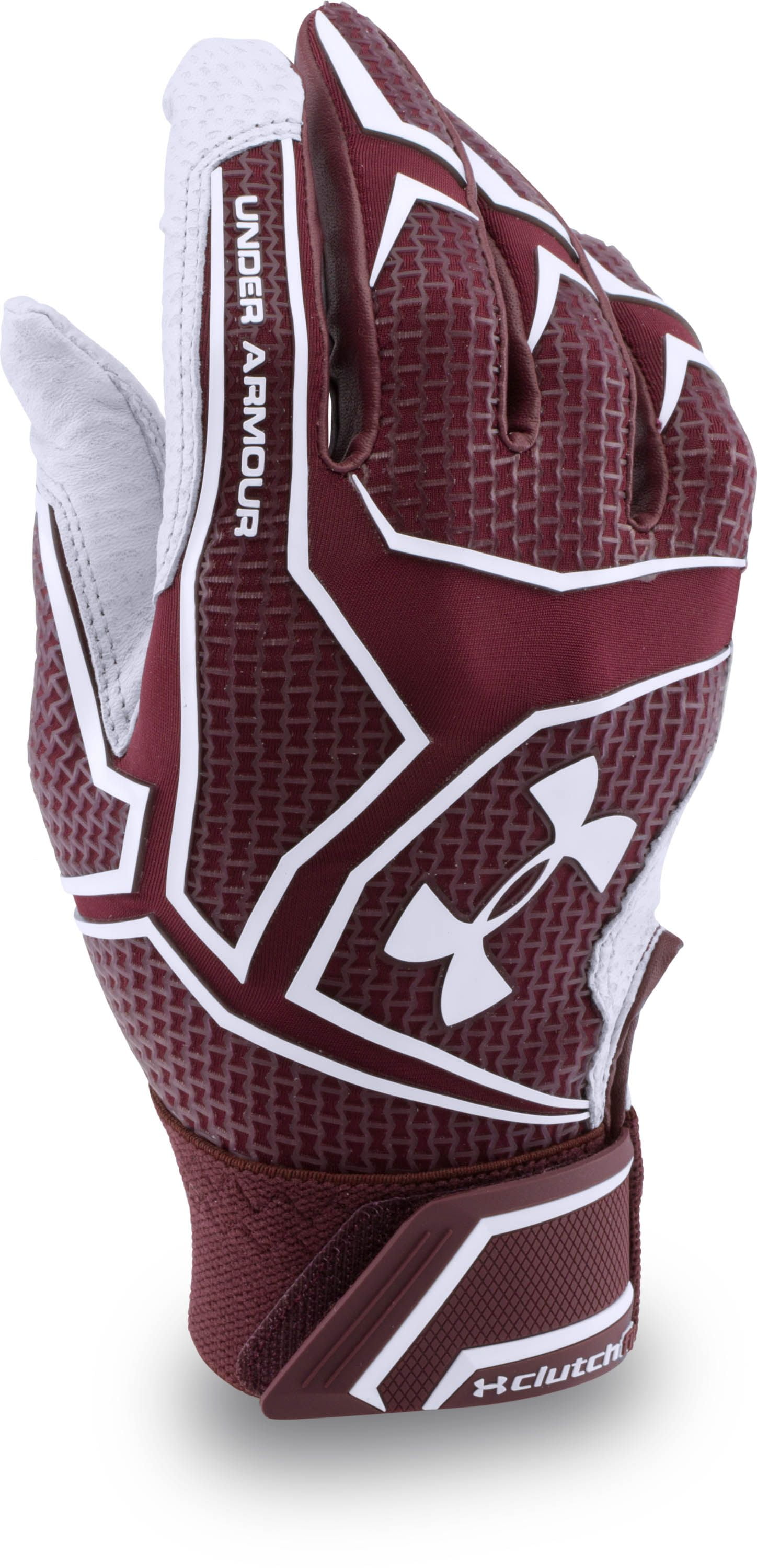 maroon under armour batting gloves