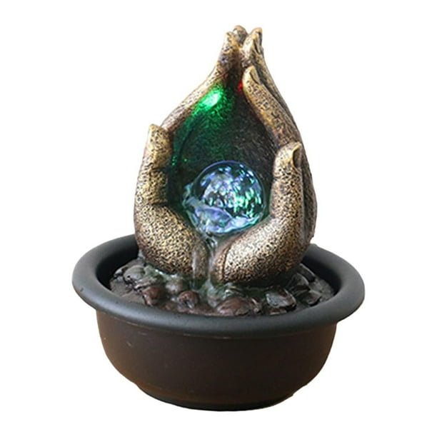 Tabletop Water Fountain LED Light Waterfall Fountain for Garden Indoor