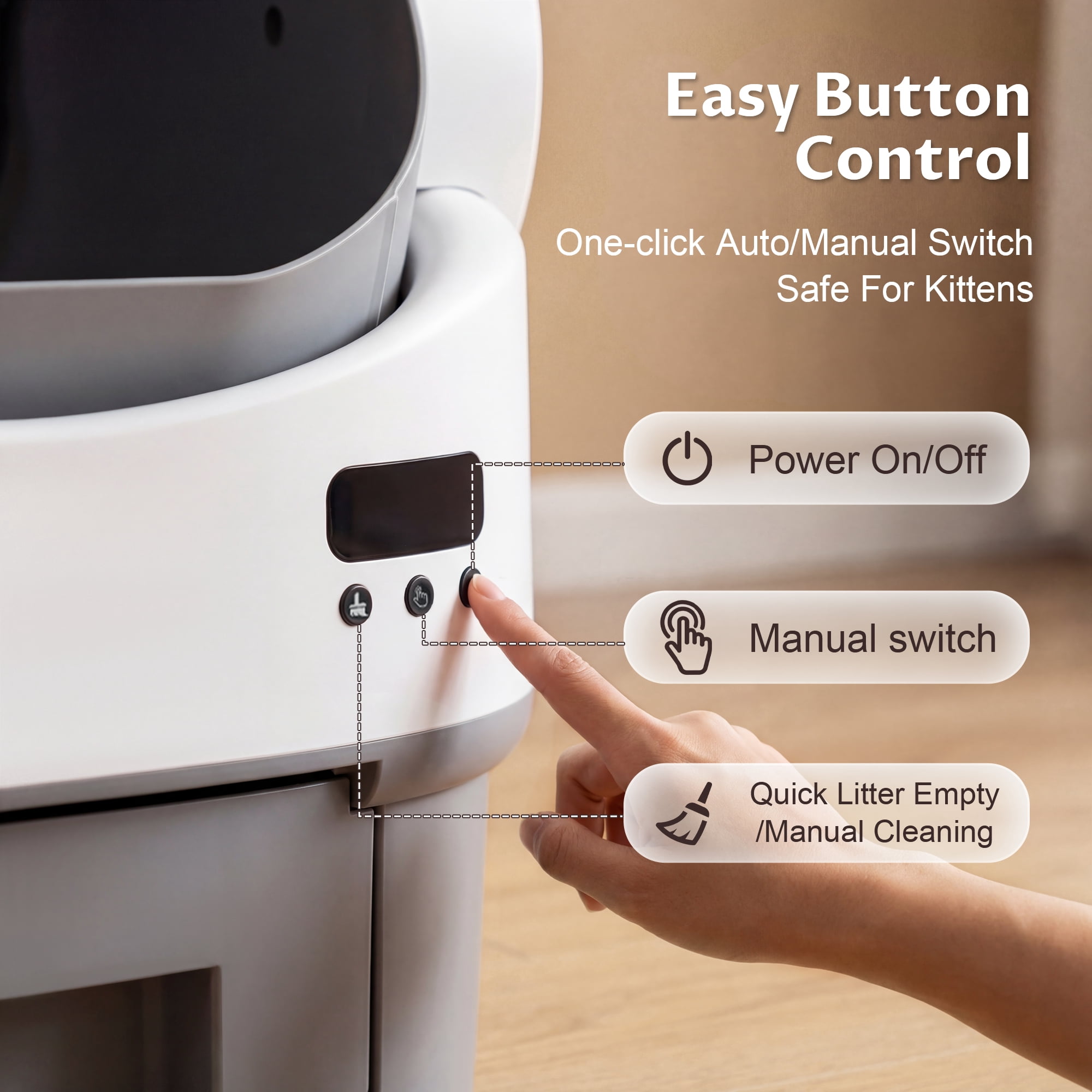 Homall Open-Top Automatic Cat Litter Box, Self-Cleaning, No App, Multi-Cat Use, Easy Clean