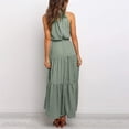thumbnail image 4 of SHENGXINY Women's High Neck Sleeveless Summer Dresses Sexy Polka Dot Evening Sling Long Maxi Sun Dress Casual Bandage Beach Party Club Dress, 4 of 5