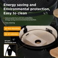 thumbnail image 4 of Ceramic Pellet Grill, 4-in-1 Smoked Roasted Barbecue Pan-roasted with 19.6" Diameter Gridiron & Double Ceramic Liner, 24" Patio Grill with Cover, Wheels, Cutting Board, LED Status Display, Black, 4 of 13