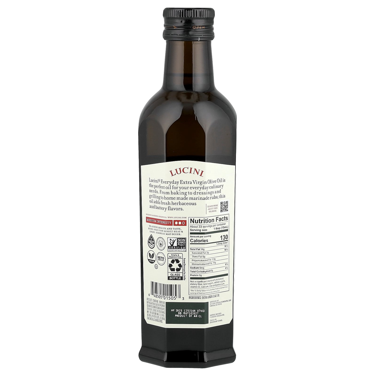 Lucini® Everyday Extra Virgin Olive Oil 16.9 fl. oz. Bottle