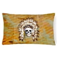thumbnail image 4 of Carolines Treasures BB5121PW1216 Day of the Dead Indian Skull Canvas Fabric Decorative Pillow 12HX16W multicolor, 4 of 4