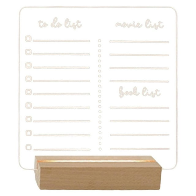 simhoa USB Acrylic Daily Moments Photo Memo Message Board With Wood Stand Holder Set Lamp Night Light Creative School Stationery 2