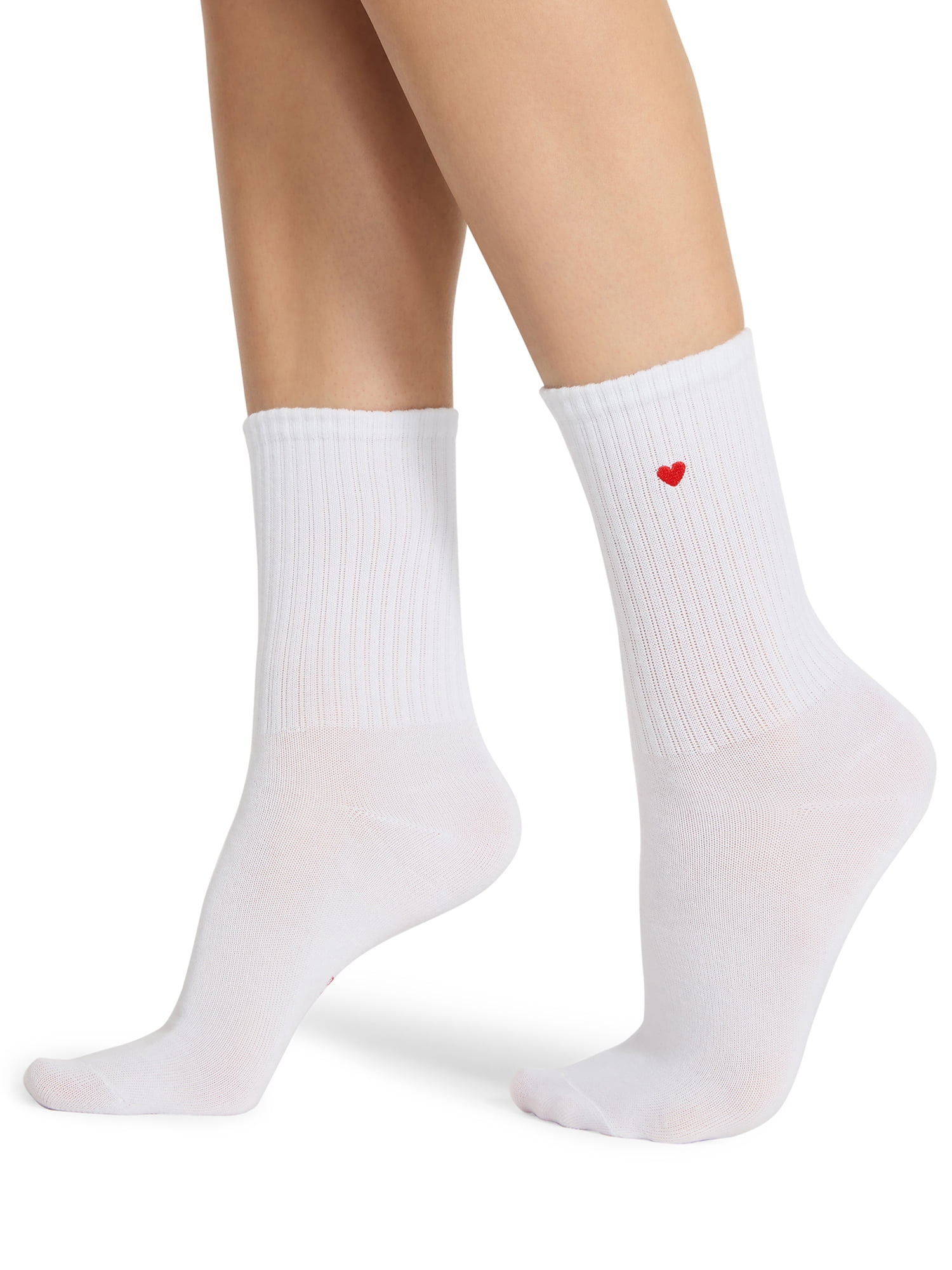 Madden NYC Women's Crew Socks, 4-Pack, Fits Shoe Size 5-10