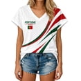 thumbnail image 2 of Womens Portugal Soccer T-Shirt Top Football Fan Tee Shirt Portugal Graphic V Neck Short Sleeve Casual Shirt Tops S, 2 of 4