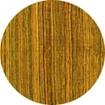 thumbnail image 1 of Ahgly Company Machine Washable Indoor Round Abstract Yellow Modern Area Rugs, 3' Round, 1 of 4