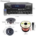 thumbnail image 2 of Technical Pro 1000W Bluetooth Home Audio System Kit with 2x 8" Frameless Ceiling Speakers, Mic, 50 ft Speaker Wire, Remote for Home Office Restaurant Bar Use, 2 of 10