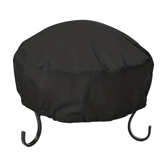 Wweixi Housse pour Foyers Ronds Propre et Protégée Toute l'Année Imperméable Haute Densité Taille Noir 122*46 cm