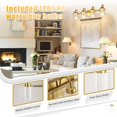 thumbnail image 4 of Ataucjin 3 Light Brushed Gold Vanity Lights, Bathroom Light Fixtures CrystalGlass Dimmable 3 Color Temperatures Modern Bathroom Wall Sconce for Bathroom Hallway Kitchen Bedroom Living Room, 4 of 6