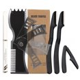 thumbnail image 2 of Coolmee Men Beard Styling Comb Rotatable Beard Modeling Ruler with 3 Razors Beauty Tools For Hair Trimming, 2 of 7