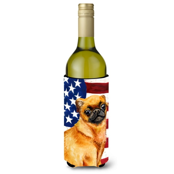 Carolines Treasures BB9667LITERK Small Brabant Griffon Patriotic Wine Bottle Beverge Insulator Hugger  Wine Bottle