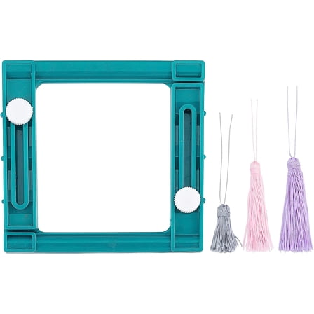 Adjustable Plastic Tassel Maker Square Teal DIY Tool