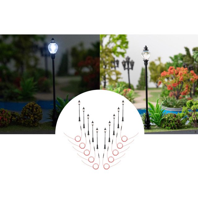 Paquete luces de ferrocarril de 8,8 cm a , LED, 12 V, lámpara de de arena en miniatura, accesorio de arquitectura de paisa blanco Hugo Lámpara de tren ferroviario
