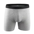 thumbnail image 3 of Men Long Leg Boxer Cotton Soft Underwear Briefs Trunks Breathable Open Fly Pouch, 3 of 4