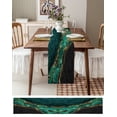 thumbnail image 3 of Table Runner Dresser Scarves 72 Inch Long, Modern Peacock Green Black Texture Linen Dining Table Runners Abstract Marble Stone Texture Tabletop Scarf for Wedding Holiday Party Kitchen, 3 of 7