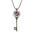 thumbnail image 1 of USA National Flag Soccer Football Key Necklace Pendant Tray Embellished Chain, 1 of 3
