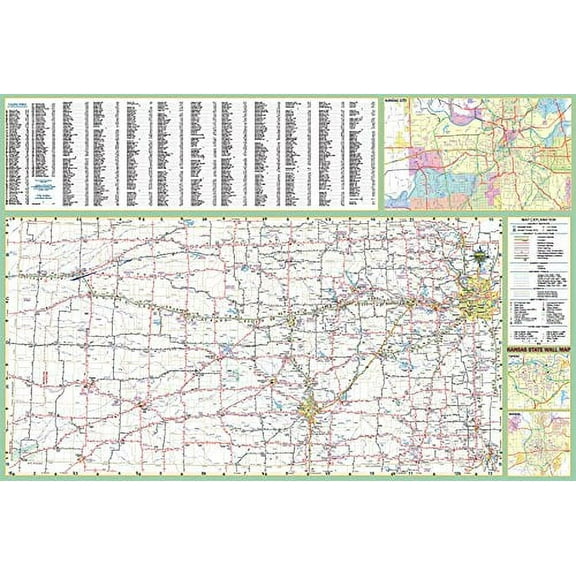 Swiftmaps Executive and Commercial State Wall Map, 36"x48"