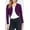 Purple, variant on Women's Long Sleeve Open Front Scallop Finished Sweater Bolero